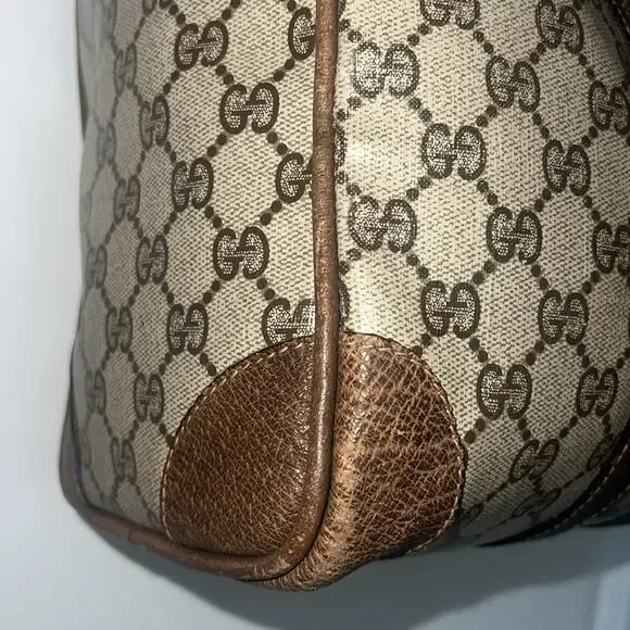 Authentic Gucci Sherry Line Boston Bag – Vintage GG Monogram Canvas Satchel - Picture 8 of 16